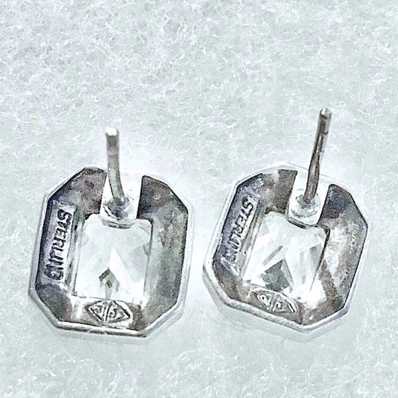 JUDITH JACK Sterling Silver Marcasite Faceted CZ Vintage Earrings - Picture 6 of 16